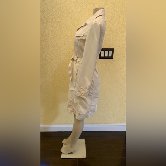 VTG Krizia Jeans Size US 8 Cream Color Single Breasted Trench Coat - Picture 8 of 12